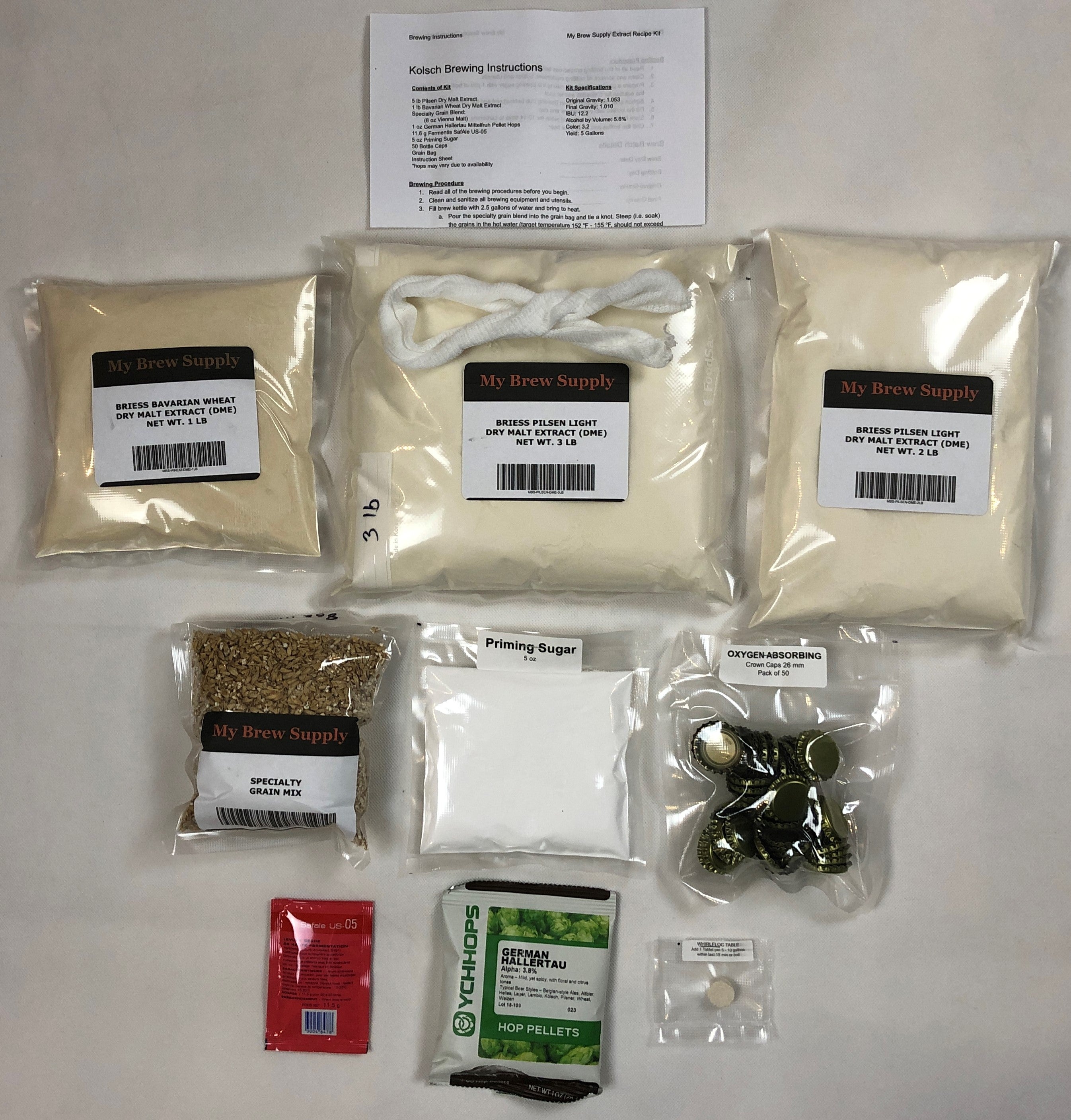 Kolsch 5 Gallon Premium Extract Beer Ingredient Kit